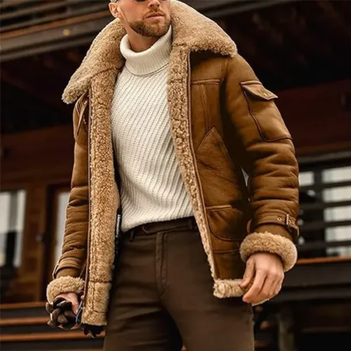 Men's Shearling Aviator Winter Jacket
