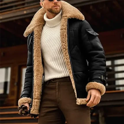 Men's Shearling Aviator Winter Jacket