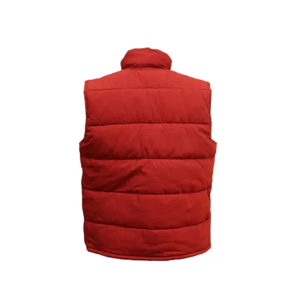 red puffer vest