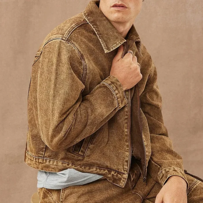 Men's Denim Zip Up Jacket