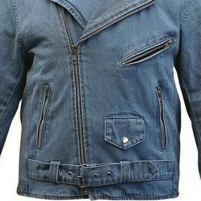 Denim Motorcycle Jacket Pockets