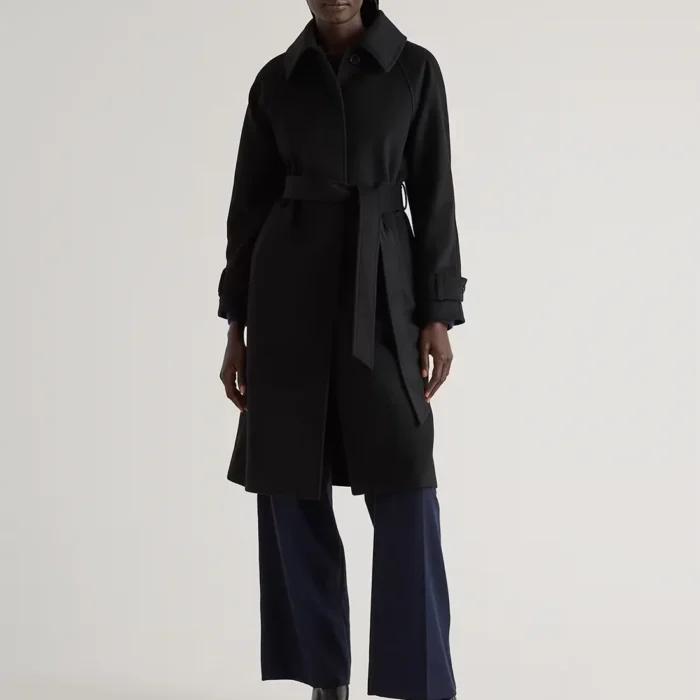 Women's Black Belted Coat