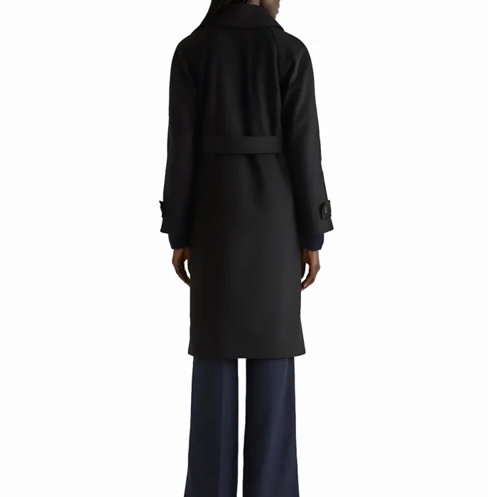 Black Wool Belted Coat