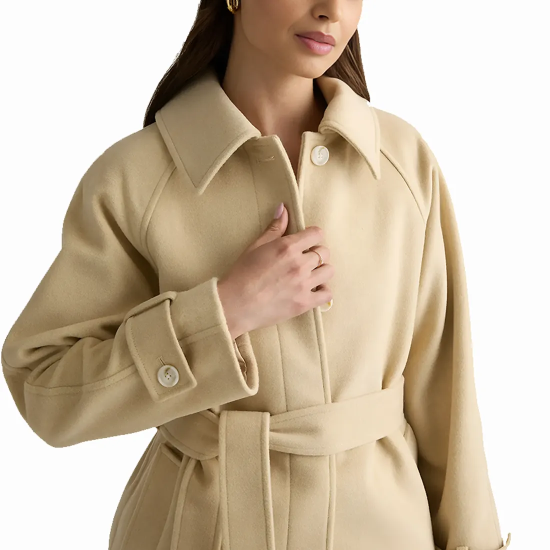 Women's Wool Belted Coat-9 Wool Belted Coat