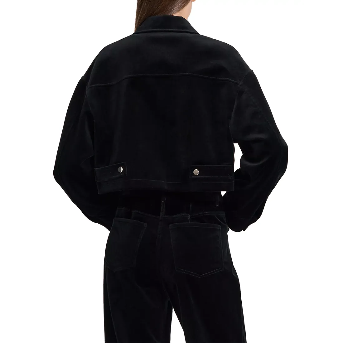Women's Velvet Cropped Zip Jacket 4 Women's Velvet Jacket