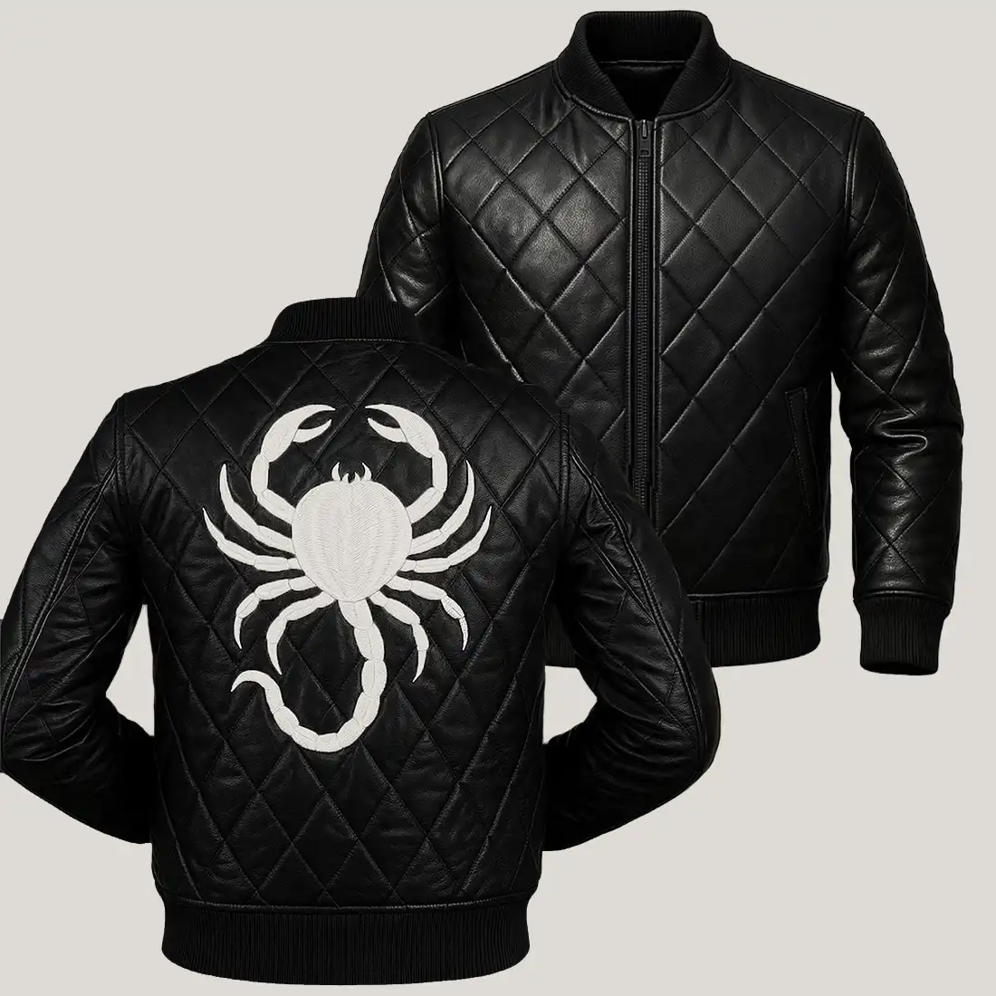 Halloween Scorpion Genuine Leather Bomber Jacket 4 Halloween Scorpion Jacket
