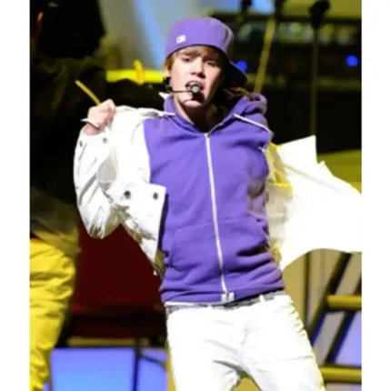 Justin Bieber Purple Hooded Jacket