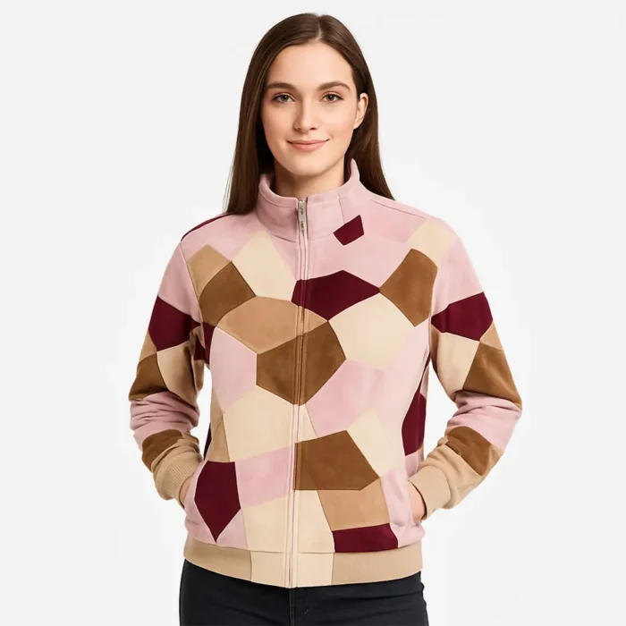 Patchwork Velour Track Jacket
