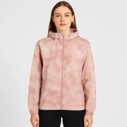 Women's Pink Hooded Track Jacket