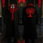 Gothic Halloween Tree Trench Coat