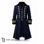 Men Pirate Captain Navy Blue Frock Coat, Regency Steampunk Naval Jacket, Military Pirate Wedding Victorian Coat 1