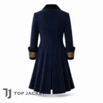 Men Pirate Captain Navy Blue Frock Coat, Regency Steampunk Naval Jacket, Military Pirate Wedding Victorian Coat 2