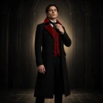 Mens Gothic Vampire Coat, Black Victorian Frock Tailcoat, Halloween Wedding Formal Suit
