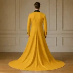 Mens Mustard Groom Suit, Yellow Wedding Tuxedo With Train, Custom Formal Reception Outfit
