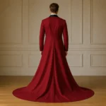 Mens Red Tailcoat Tuxedo, Groom Wedding Suit With Train, Burgundy Formal Jacket, Luxury Tux Outfit