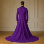 Royal Purple Groom Suit With Train, Mens Formal Wedding Tuxedo, Modern Tailcoat Outfit