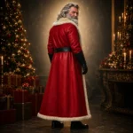 Victorian Santa Claus Coat, Red Faux Fur Christmas Cloak, Mens Holiday Costume