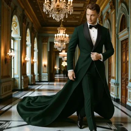 men's green wedding suit