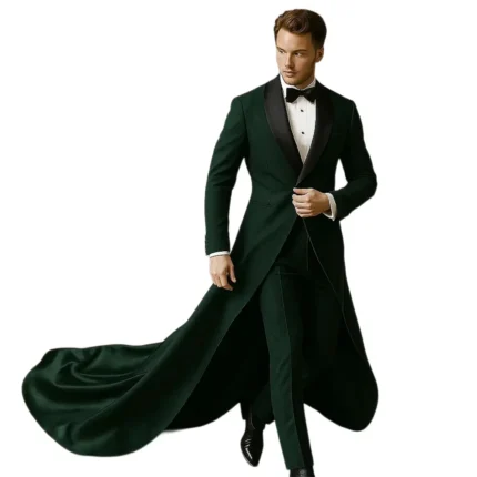 men's green wedding suit