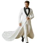 men's white wedding suit