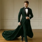 men's green wedding suit