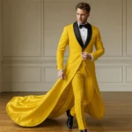 men's yellow wedding suit