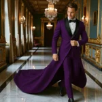 men's purple wedding suit