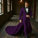 men's purple wedding suit