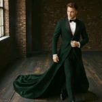 men's green wedding suit