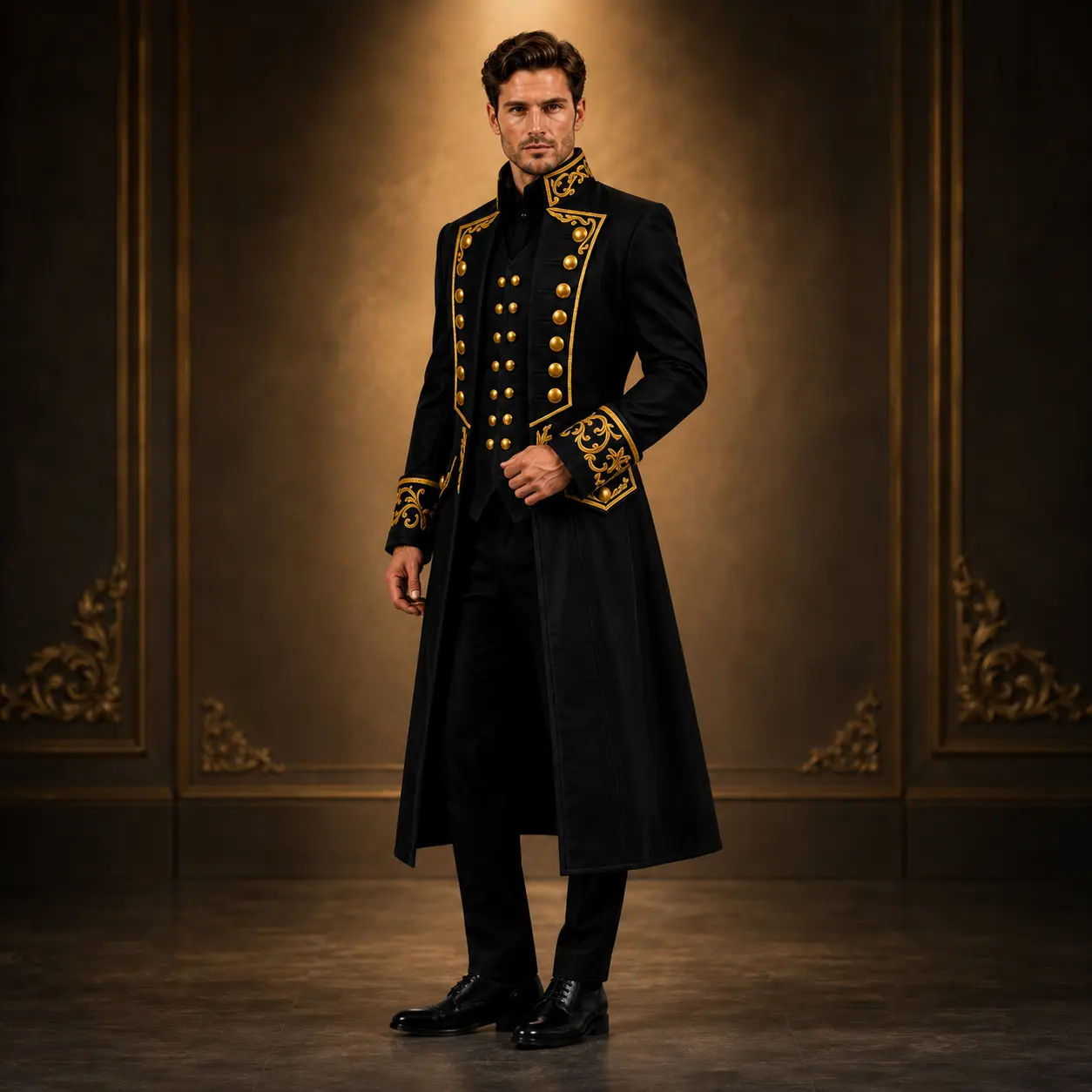 Ceremonial Military Parade Frock Coat: Victorian Regency Greatcoat