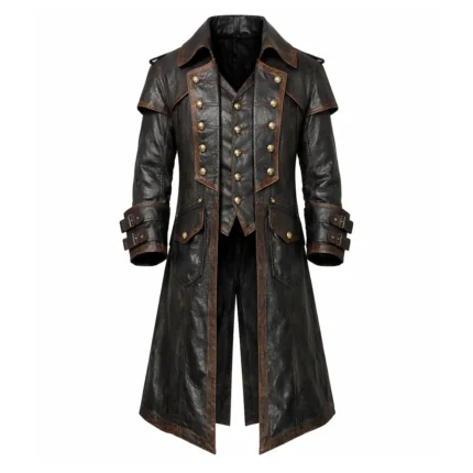 Distressed Brown Leather Pirate Costume