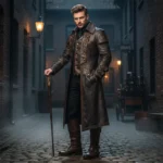 Distressed Brown Leather Pirate Costume