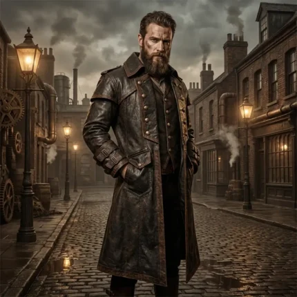 Distressed Brown Leather Pirate Costume