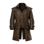 Distressed Leather Pirate Coat