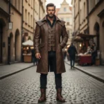 Distressed Leather Pirate Coat