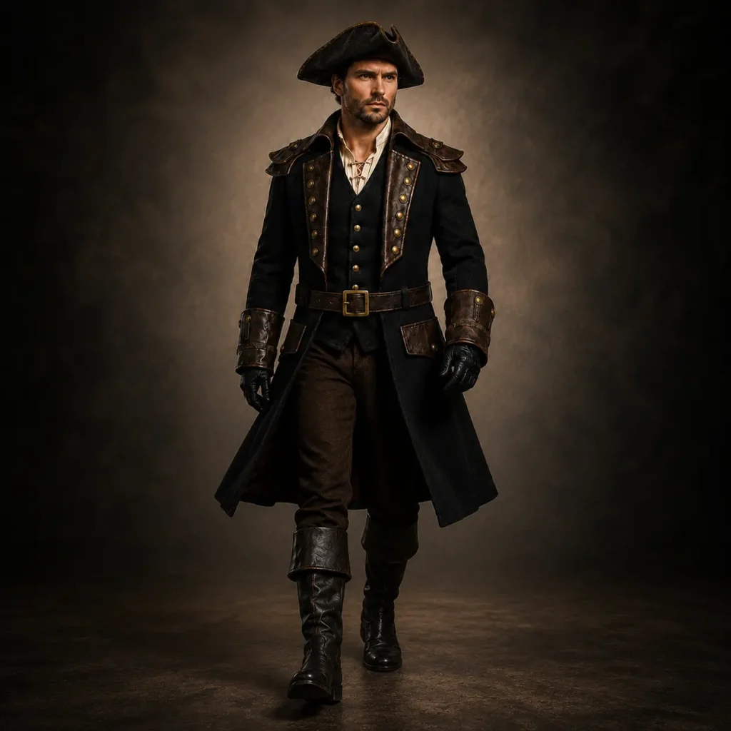 Pirate Captain Cosplay Trench: Gothic Military Coat | Top Jacket Store