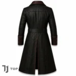 Men Pirate Leather Coat, Black Steampunk Long Coat, Gothic Trench Coat Vintage Pirate Jacket, Cosplay Captain Outfit, Mens Long Frock Coat