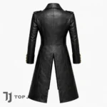 Black Leather Pirate Coat for Men, Pirate Captain Jacket, Gothic Steampunk Long Coat, Renaissance Medieval Cosplay Costume, Victorian Trench