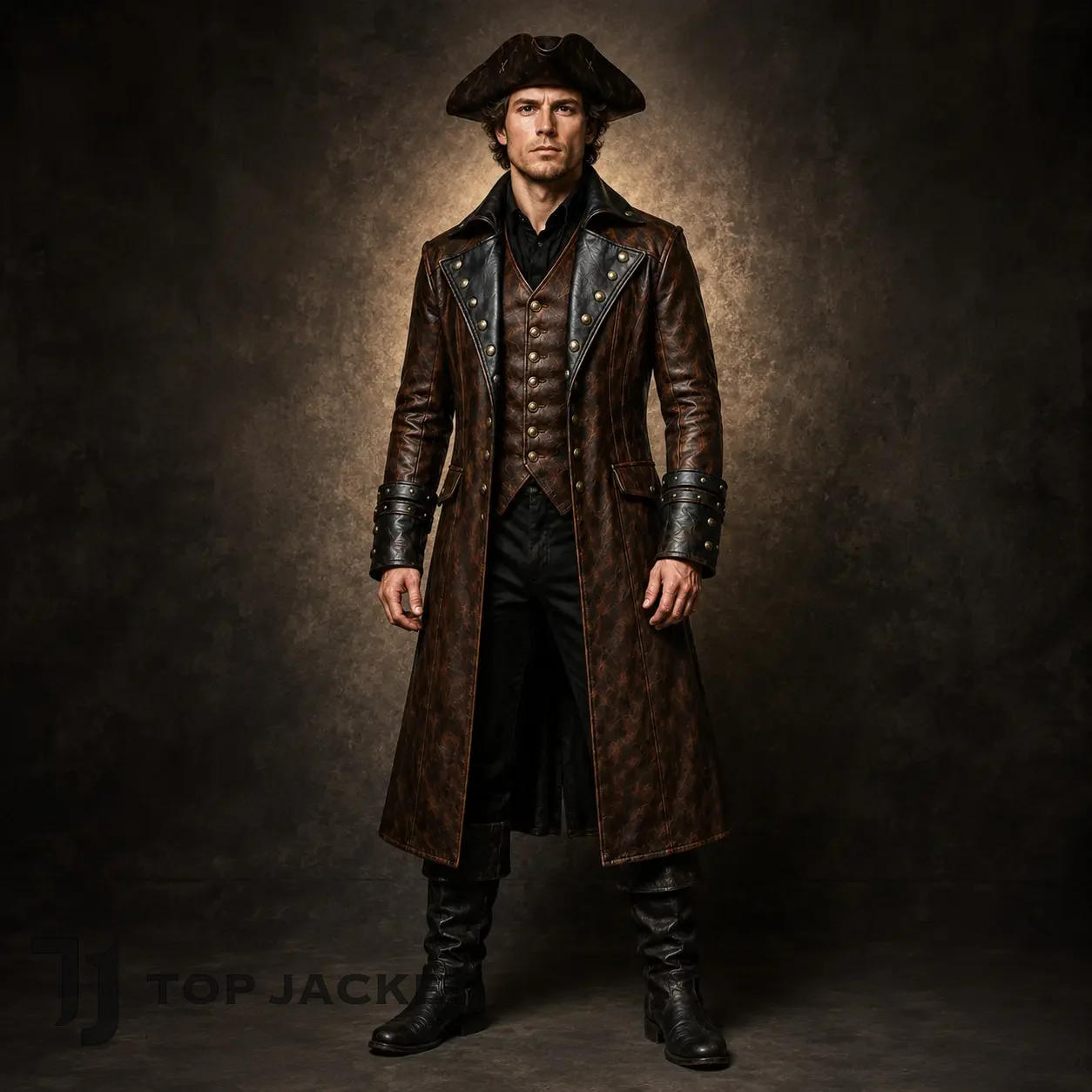 Men Brown Pirate Coat, Leather Captain Jacket, Buccaneer Costume, Renaissance Fair Outfit, Steampunk Cosplay Coat Men Brown Pirate Coat, Leather Captain Jacket, Buccaneer Costume, Renaissance Fair Outfit, Steampunk Cosplay Coat