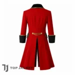 Men Pirate Captain Jacket, Red Military Parade Coat, Royal Naval Officer Frock Coat, Victorian Regency Overcoat, Steampunk Military Band Jacket 2