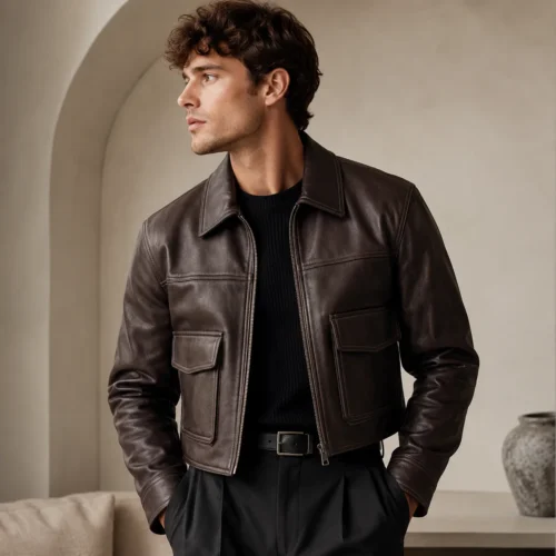 Men's black cropped blazer