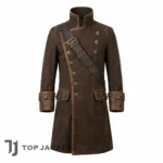 Men’s Brown Pirate Coat, Sea Captain Jacket, Victorian Military Frock Suit, Corsair Costume, Renaissance Pirate Coat 1