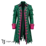 Men Green Pirate Coat, Tattered Zombie Pirate Jacket, Buccaneer Captain Cosplay Coat, Gothic Steampunk Halloween Costume 2