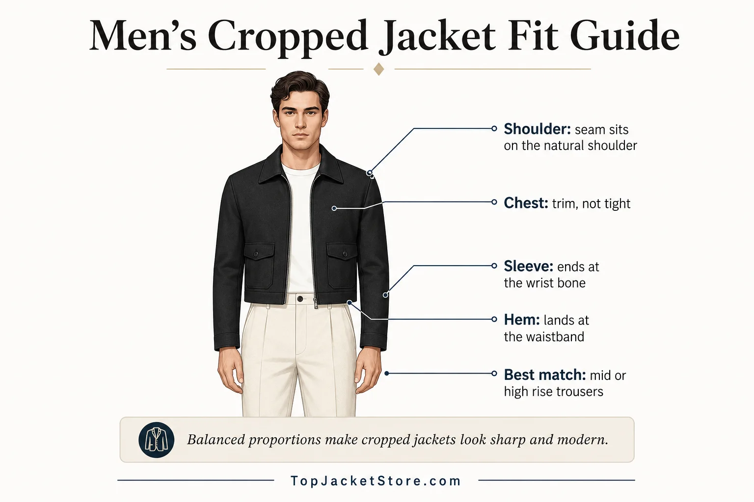 Mens Cropped Jacket Fit Guide