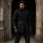 Black Medieval Guard Costume, Men’s Padded Gambeson Jacket, Renaissance Faire LARP Knight Reenactment Clothing