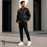 Black Tiger Varsity Jacket, Mens Satin Bomber Jacket, Tiger Print Sukajan Coat, Streetwear Outerwear