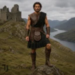 Highland Warrior Kilt Costume Men, Scottish Renaissance Outfit, Medieval Leather Armor Set