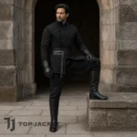 Medieval Warrior Costume for Men, Black Quilted Gambeson, Padded Knight Armor, LARP Ren Faire Cosplay Outfit