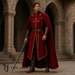 Men Medieval Crusader Costume, Red Knight Cloak Outfit, Renaissance Festival Cosplay