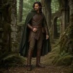 Men Medieval Ranger Costume, Green Hooded Cloak, Leather Archer Outfit, LARP Cosplay
